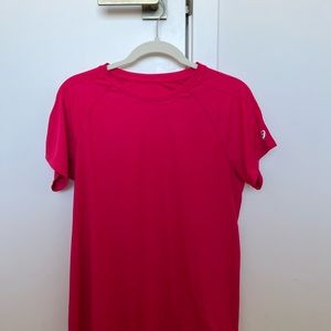 ASICS Large Pink Short Sleeve Workout Shirt